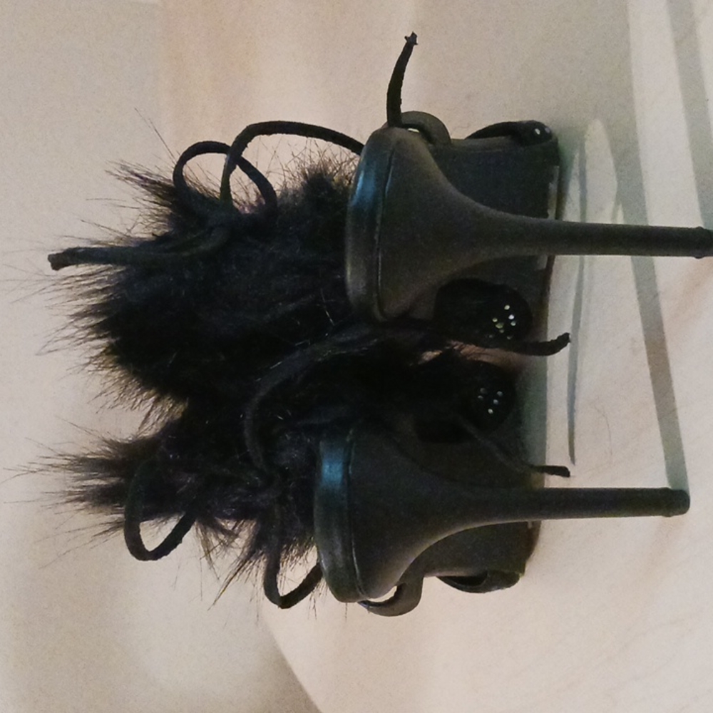 Fur Wrap Rhinestone Heels - Picture 8 of 11